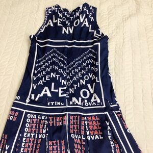 Valentino Blue and White Letter Print Dress